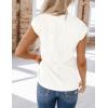image:imagePRETTYGARDEN Blouses for Women Dressy Casual 2026 Spring Summer Business Office Tops Cap Sleeve Textured Cute Work ShirtWhite