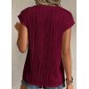 image:imagePRETTYGARDEN Blouses for Women Dressy Casual 2026 Spring Summer Business Office Tops Cap Sleeve Textured Cute Work ShirtWine Red