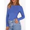 image:imagePRETTYGARDEN Bodysuits for Women 2026 Spring Long Sleeve Shirts Fitted Basic Ribbed Layering Tops Fall Fashion Winter ClothesBlue