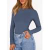image:imagePRETTYGARDEN Bodysuits for Women 2026 Spring Long Sleeve Shirts Fitted Basic Ribbed Layering Tops Fall Fashion Winter ClothesDusty Blue