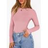 image:imagePRETTYGARDEN Bodysuits for Women 2026 Spring Long Sleeve Shirts Fitted Basic Ribbed Layering Tops Fall Fashion Winter ClothesPink