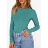image:imagePRETTYGARDEN Bodysuits for Women 2026 Spring Long Sleeve Shirts Fitted Basic Ribbed Layering Tops Fall Fashion Winter ClothesTeal