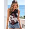 image:imagePRETTYGARDEN Going Out Tops for Women Floral Mesh Y2K Shirt 2026 Summer One Shoulder Asymmetrical Spring Vacation ClothesBlack Apricot Floral