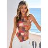 image:imagePRETTYGARDEN Going Out Tops for Women Floral Mesh Y2K Shirt 2026 Summer One Shoulder Asymmetrical Spring Vacation ClothesKhaki Leopard