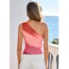 image:imagePRETTYGARDEN Going Out Tops for Women Floral Mesh Y2K Shirt 2026 Summer One Shoulder Asymmetrical Spring Vacation ClothesMulticolor Print