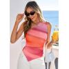 image:imagePRETTYGARDEN Going Out Tops for Women Floral Mesh Y2K Shirt 2026 Summer One Shoulder Asymmetrical Spring Vacation ClothesMulticolor Print