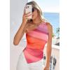 image:imagePRETTYGARDEN Going Out Tops for Women Floral Mesh Y2K Shirt 2026 Summer One Shoulder Asymmetrical Spring Vacation ClothesMulticolor Print