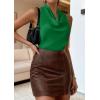 image:imagePRETTYGARDEN Silk Satin Halter Tops for Women Summer 2026 Cowl Neck Tie Back Going Out Sleeveless Business Casual Tank TopGreen