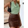 image:imagePRETTYGARDEN Silk Satin Halter Tops for Women Summer 2026 Cowl Neck Tie Back Going Out Sleeveless Business Casual Tank TopLight Green