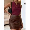 image:imagePRETTYGARDEN Silk Satin Halter Tops for Women Summer 2026 Cowl Neck Tie Back Going Out Sleeveless Business Casual Tank TopWine Red