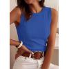 image:imagePRETTYGARDEN Sleeveless Tops for Women 2026 Summer Ribbed Tank Top Fitted Shirts Basic Tees Cute Spring Going Out Y2k ClothesBlue