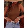 image:imagePRETTYGARDEN Sleeveless Tops for Women 2026 Summer Ribbed Tank Top Fitted Shirts Basic Tees Cute Spring Going Out Y2k ClothesBrown