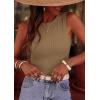 image:imagePRETTYGARDEN Sleeveless Tops for Women 2026 Summer Ribbed Tank Top Fitted Shirts Basic Tees Cute Spring Going Out Y2k ClothesCamel