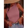 image:imagePRETTYGARDEN Sleeveless Tops for Women 2026 Summer Ribbed Tank Top Fitted Shirts Basic Tees Cute Spring Going Out Y2k ClothesPink