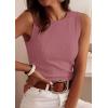 image:imagePRETTYGARDEN Sleeveless Tops for Women 2026 Summer Ribbed Tank Top Fitted Shirts Basic Tees Cute Spring Going Out Y2k ClothesPink