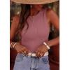 image:imagePRETTYGARDEN Sleeveless Tops for Women 2026 Summer Ribbed Tank Top Fitted Shirts Basic Tees Cute Spring Going Out Y2k ClothesPink