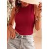 image:imagePRETTYGARDEN Sleeveless Tops for Women 2026 Summer Ribbed Tank Top Fitted Shirts Basic Tees Cute Spring Going Out Y2k ClothesRed