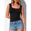 image:imagePRETTYGARDEN Tank Tops for Women 2026 Summer Fitted Sleeveless T Shirts Scoop Neck Cute Basic Tees Spring Going Out TopBlack