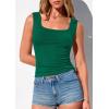 image:imagePRETTYGARDEN Tank Tops for Women 2026 Summer Fitted Sleeveless T Shirts Scoop Neck Cute Basic Tees Spring Going Out TopGreen