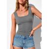 image:imagePRETTYGARDEN Tank Tops for Women 2026 Summer Fitted Sleeveless T Shirts Scoop Neck Cute Basic Tees Spring Going Out TopGrey