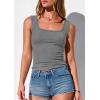 image:imagePRETTYGARDEN Tank Tops for Women 2026 Summer Fitted Sleeveless T Shirts Scoop Neck Cute Basic Tees Spring Going Out TopGrey