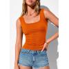 image:imagePRETTYGARDEN Tank Tops for Women 2026 Summer Fitted Sleeveless T Shirts Scoop Neck Cute Basic Tees Spring Going Out TopOrange