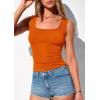 image:imagePRETTYGARDEN Tank Tops for Women 2026 Summer Fitted Sleeveless T Shirts Scoop Neck Cute Basic Tees Spring Going Out TopOrange