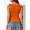 image:imagePRETTYGARDEN Tank Tops for Women 2026 Summer Fitted Sleeveless T Shirts Scoop Neck Cute Basic Tees Spring Going Out TopOrange
