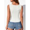 image:imagePRETTYGARDEN Tank Tops for Women 2026 Summer Fitted Sleeveless T Shirts Scoop Neck Cute Basic Tees Spring Going Out TopWhite