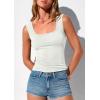 image:imagePRETTYGARDEN Tank Tops for Women 2026 Summer Fitted Sleeveless T Shirts Scoop Neck Cute Basic Tees Spring Going Out TopWhite