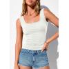 image:imagePRETTYGARDEN Tank Tops for Women 2026 Summer Fitted Sleeveless T Shirts Scoop Neck Cute Basic Tees Spring Going Out TopWhite