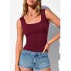 image:imagePRETTYGARDEN Tank Tops for Women 2026 Summer Fitted Sleeveless T Shirts Scoop Neck Cute Basic Tees Spring Going Out TopWine Red