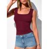 image:imagePRETTYGARDEN Tank Tops for Women 2026 Summer Fitted Sleeveless T Shirts Scoop Neck Cute Basic Tees Spring Going Out TopWine Red