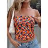 image:imagePRETTYGARDEN Tube Tops for Women 2026 Summer Spring Floral Strapless Going Out Tops Y2K Mesh Cute Beach Vacation ClothesDark Blue Orange Red