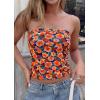 image:imagePRETTYGARDEN Tube Tops for Women 2026 Summer Spring Floral Strapless Going Out Tops Y2K Mesh Cute Beach Vacation ClothesDark Blue Orange Red