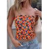 image:imagePRETTYGARDEN Tube Tops for Women 2026 Summer Spring Floral Strapless Going Out Tops Y2K Mesh Cute Beach Vacation ClothesDark Blue Orange Red