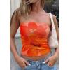 image:imagePRETTYGARDEN Tube Tops for Women 2026 Summer Spring Floral Strapless Going Out Tops Y2K Mesh Cute Beach Vacation ClothesOrange