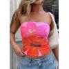 image:imagePRETTYGARDEN Tube Tops for Women 2026 Summer Spring Floral Strapless Going Out Tops Y2K Mesh Cute Beach Vacation ClothesPink