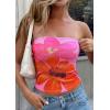 image:imagePRETTYGARDEN Tube Tops for Women 2026 Summer Spring Floral Strapless Going Out Tops Y2K Mesh Cute Beach Vacation ClothesPink