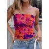 image:imagePRETTYGARDEN Tube Tops for Women 2026 Summer Spring Floral Strapless Going Out Tops Y2K Mesh Cute Beach Vacation ClothesPurple Orange