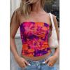 image:imagePRETTYGARDEN Tube Tops for Women 2026 Summer Spring Floral Strapless Going Out Tops Y2K Mesh Cute Beach Vacation ClothesPurple Orange