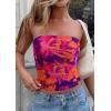 image:imagePRETTYGARDEN Tube Tops for Women 2026 Summer Spring Floral Strapless Going Out Tops Y2K Mesh Cute Beach Vacation ClothesPurple Orange