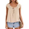 image:imagePRETTYGARDEN Women Babydoll Tops 2026 Summer Clothes Cap Sleeve Tie Front Flowy Tank Top Peplum Blouses Cute Going Out ShirtsApricot