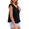 image:imagePRETTYGARDEN Women Babydoll Tops 2026 Summer Clothes Cap Sleeve Tie Front Flowy Tank Top Peplum Blouses Cute Going Out ShirtsBlack