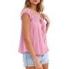 image:imagePRETTYGARDEN Women Babydoll Tops 2026 Summer Clothes Cap Sleeve Tie Front Flowy Tank Top Peplum Blouses Cute Going Out ShirtsPink