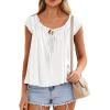 image:imagePRETTYGARDEN Women Babydoll Tops 2026 Summer Clothes Cap Sleeve Tie Front Flowy Tank Top Peplum Blouses Cute Going Out ShirtsWhite