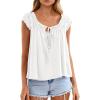 image:imagePRETTYGARDEN Women Babydoll Tops 2026 Summer Clothes Cap Sleeve Tie Front Flowy Tank Top Peplum Blouses Cute Going Out ShirtsWhite