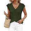 image:imagePRETTYGARDEN Womens 2026 Lightweight Sweaters Vest Spring Trendy Cap Sleeve V Neck Knit Tank Tops Summer Going Out OutfitsArmy Green