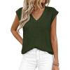 image:imagePRETTYGARDEN Womens 2026 Lightweight Sweaters Vest Spring Trendy Cap Sleeve V Neck Knit Tank Tops Summer Going Out OutfitsArmy Green