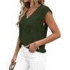 image:imagePRETTYGARDEN Womens 2026 Lightweight Sweaters Vest Spring Trendy Cap Sleeve V Neck Knit Tank Tops Summer Going Out OutfitsArmy Green